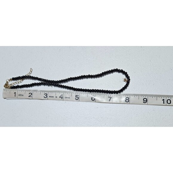 Elegant Black Beaded Choker Necklace Minimalist Classic Retro Fashion Jewelry - Picture 4 of 5